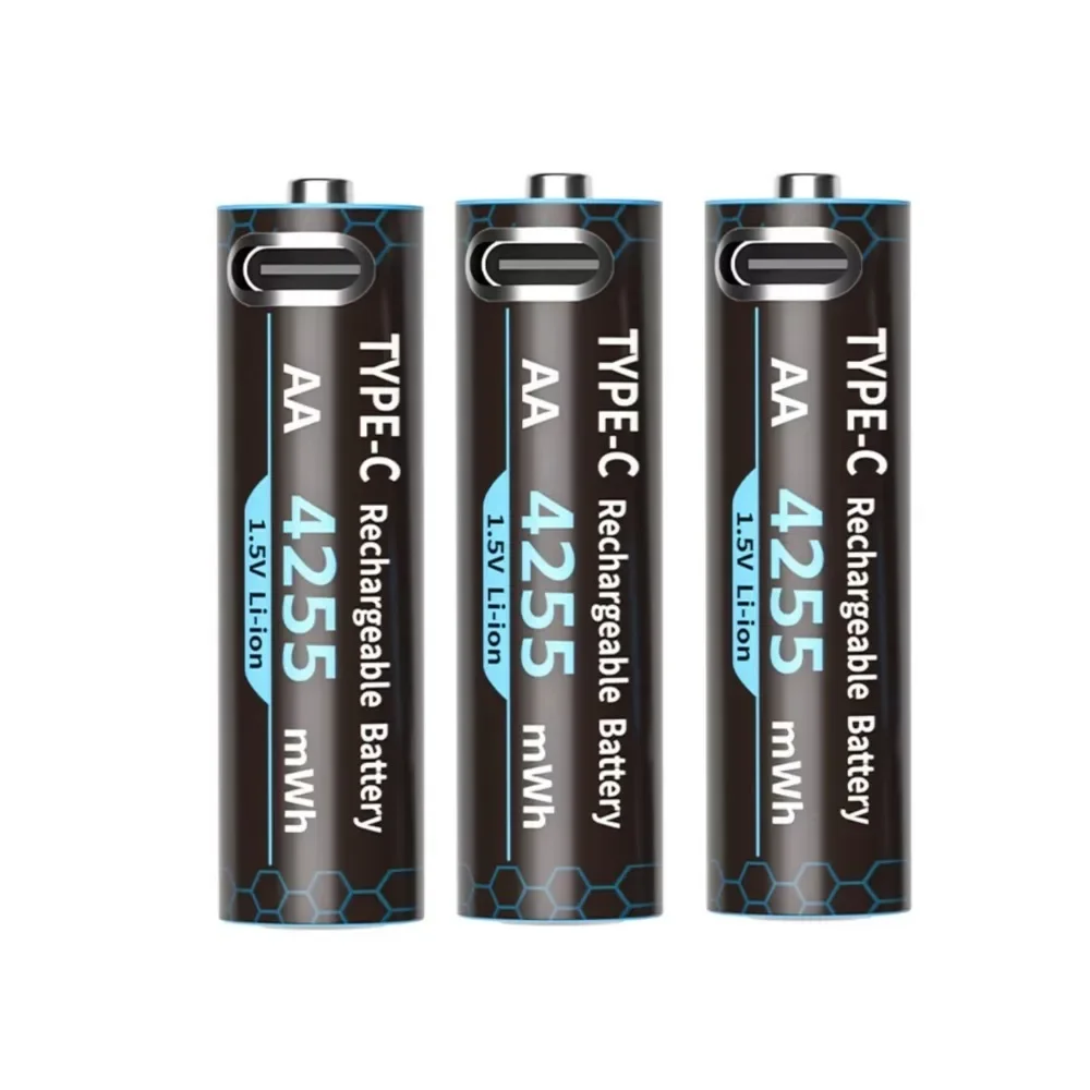 NOWA bateria litowa AA 1.5V 4255mWh z ładowaniem USB Type-C do zdalnie sterowanych zabawek, z kablem do ładowania, rok 2025 — zdjęcie produktu 4