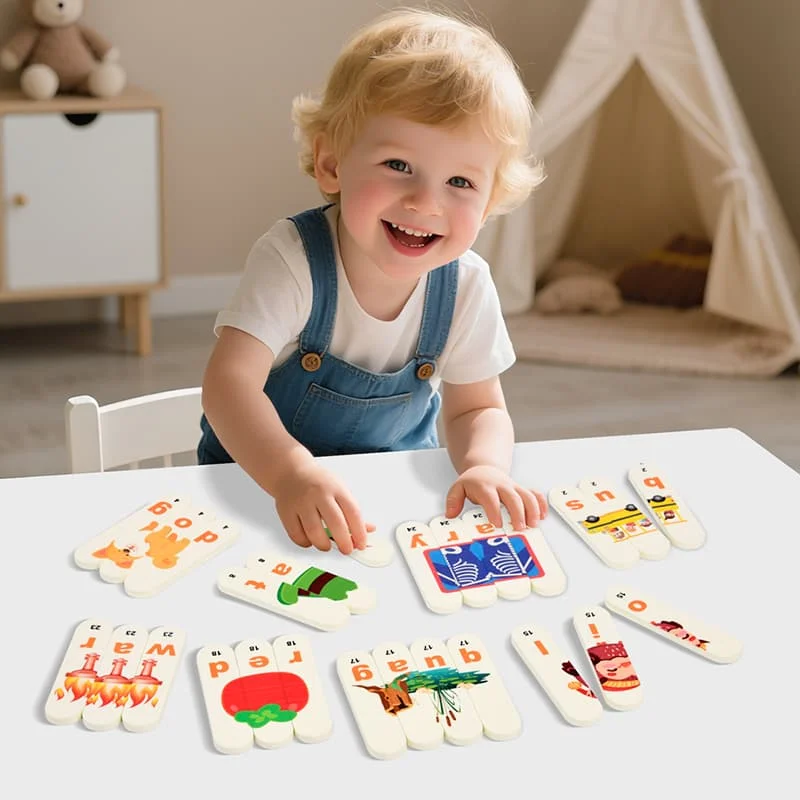 

Wooden Educational Fun Children's Toy - Ice Cream Stick Puzzle Word Game for English Word Learning Enlightenment