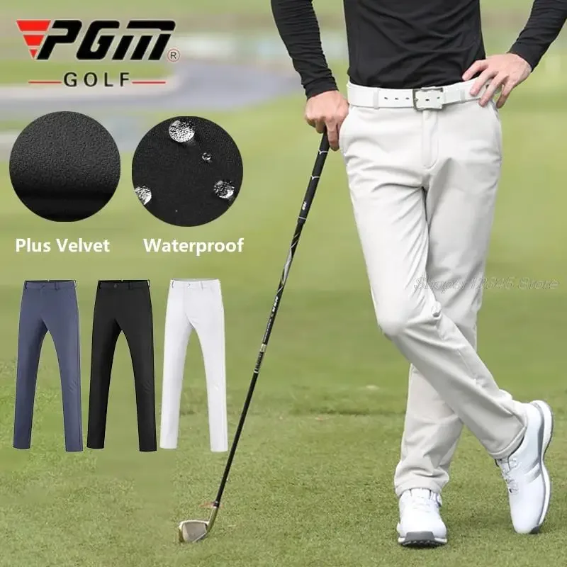

Pgm Men's Golf Pants Autumn Winter Thicken Plush Thermal Sports Pants Waterproof Golf Trousers For Men Windproof Soft Sweatpant