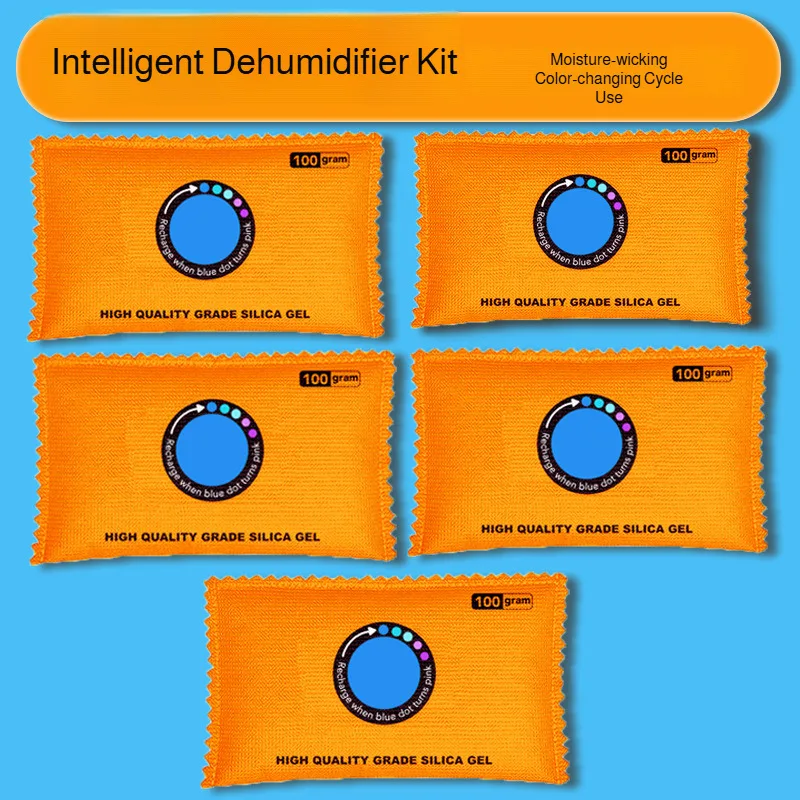 Reusable Silica Gel Humidity Absorber Bag Color Changing Window Moisture-Proof Wall-Hangable Silent Household Dehumidifier