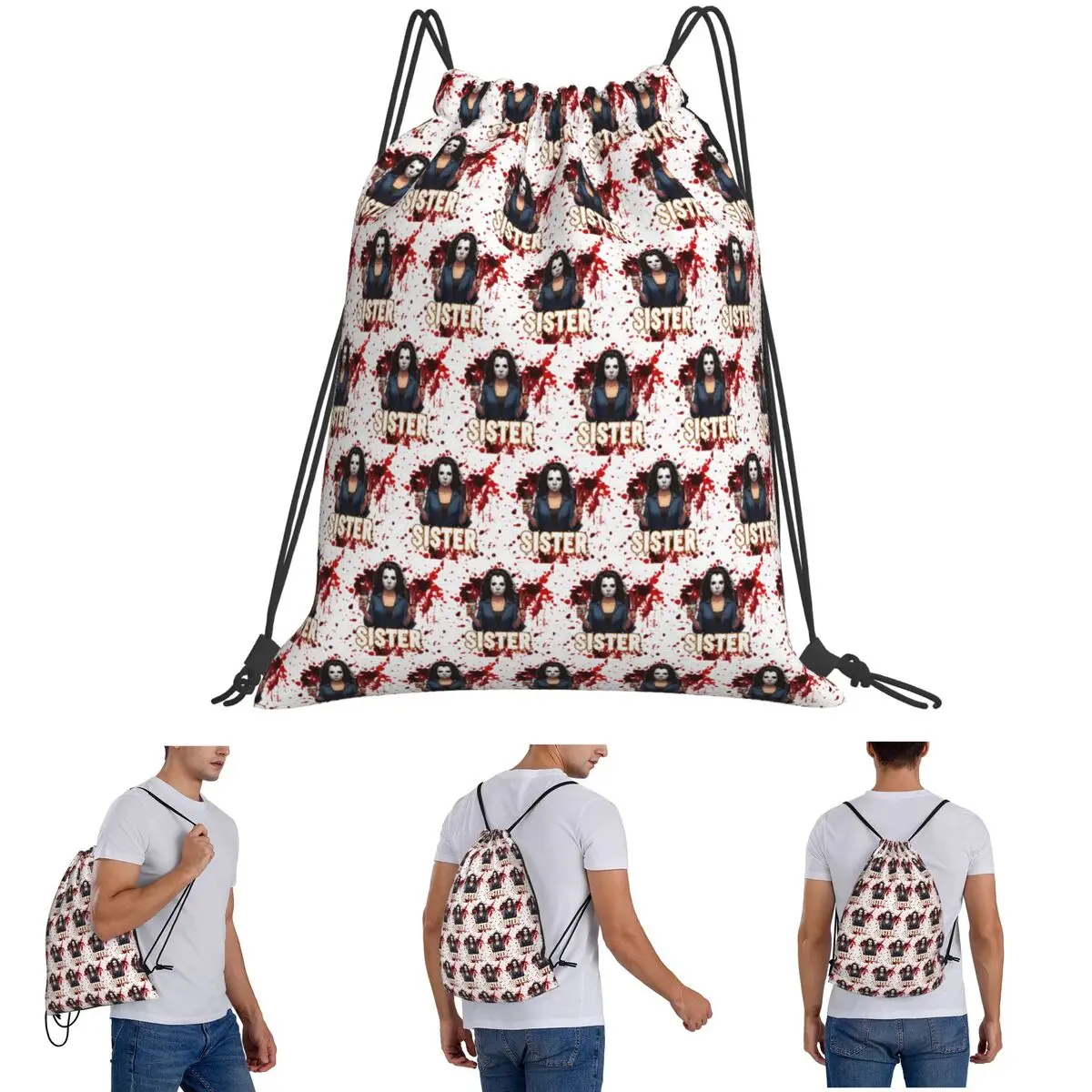 Halloween Backpacks Fashion Drawstring Bags Storage Bag Book Bags for Man Woman School