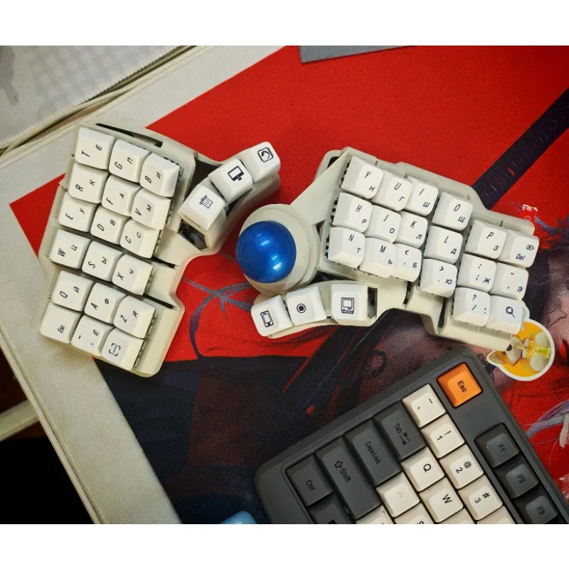 Teclados ergonómicos divididos Charybdis 3X6 con Trackball integrado, teclado mecánico inalámbrico ZMK personalizado de intercambio en caliente para juegos de PC