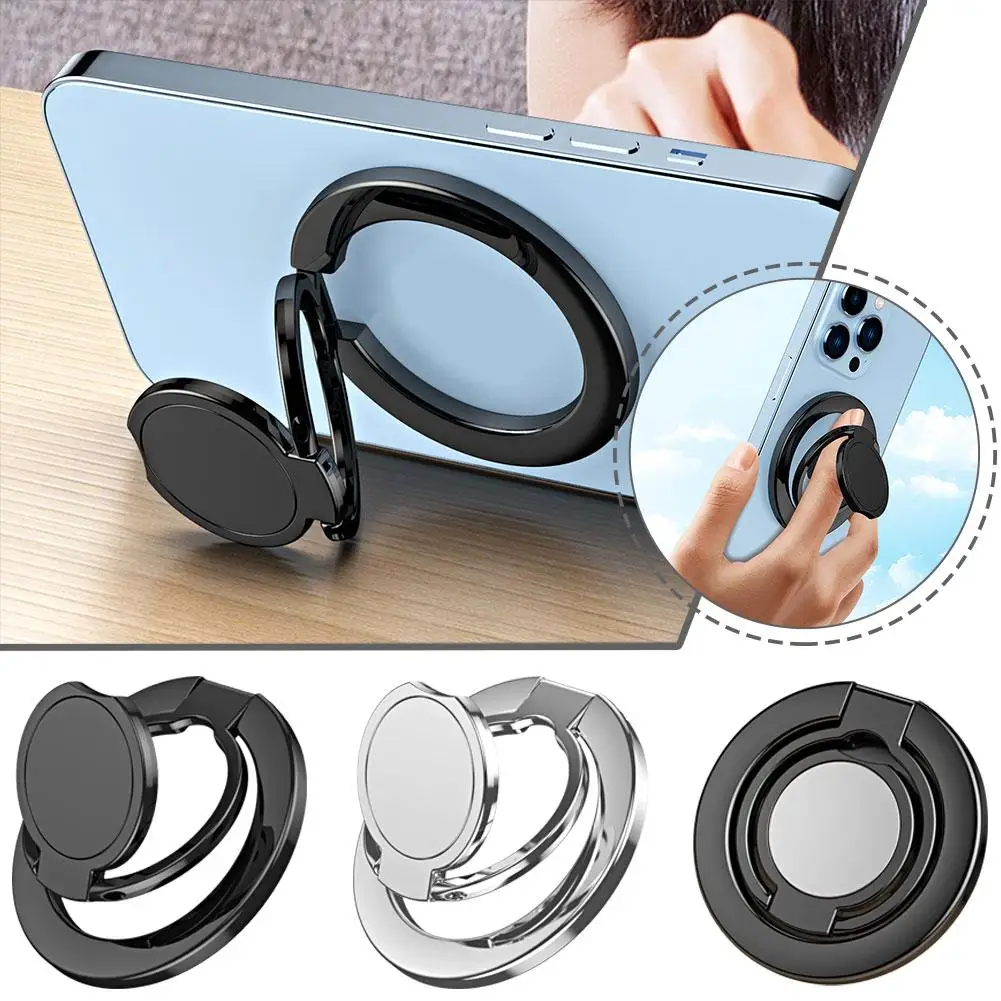 Strong Magnetic Mobile Phone Finger Holder For MagSafe Accessories Magnet Foldable Cellphone Stand Support For IPhone 14 15 I6J0