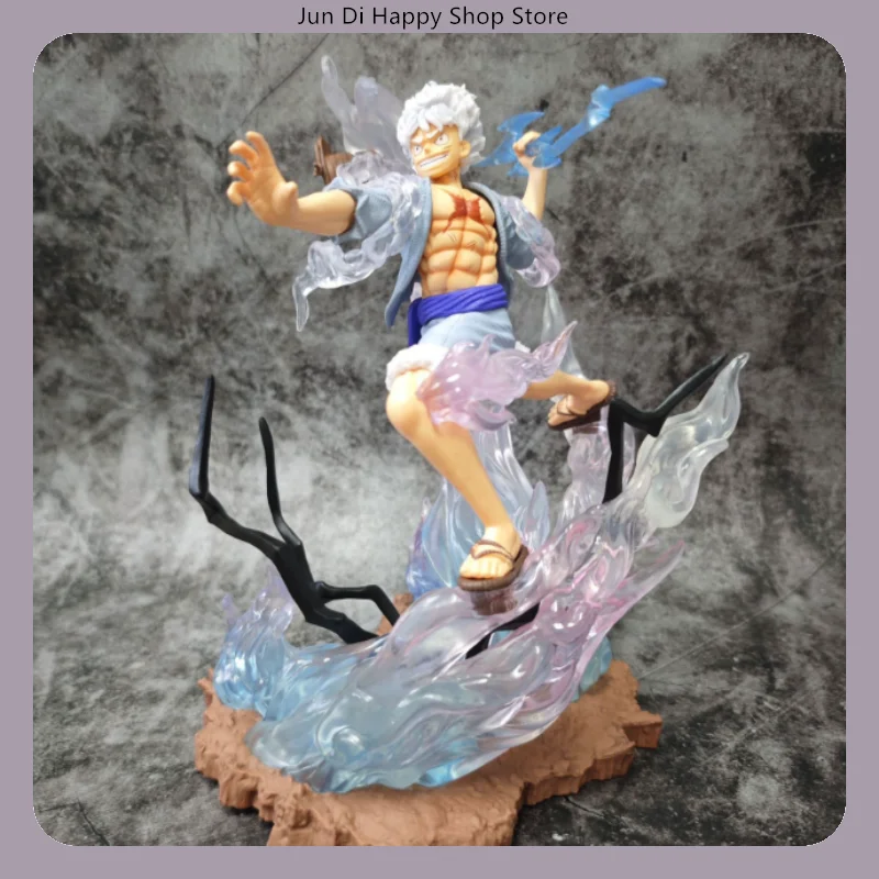 

24CM One Piece Nika Luffy Sun God Thunder Lightning Battle Pose Anime Model Desktop Decor Collection Birthday Gift