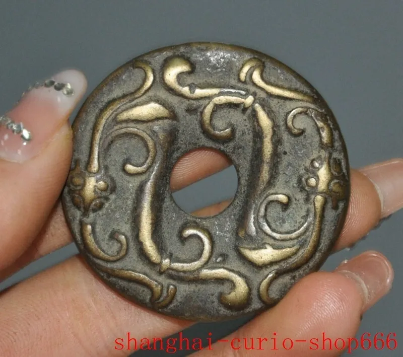 

45Mm Collection of Old Chinese Dynasty Bronze Text Ancient Coins Currency Double Statue - Early Natural materials