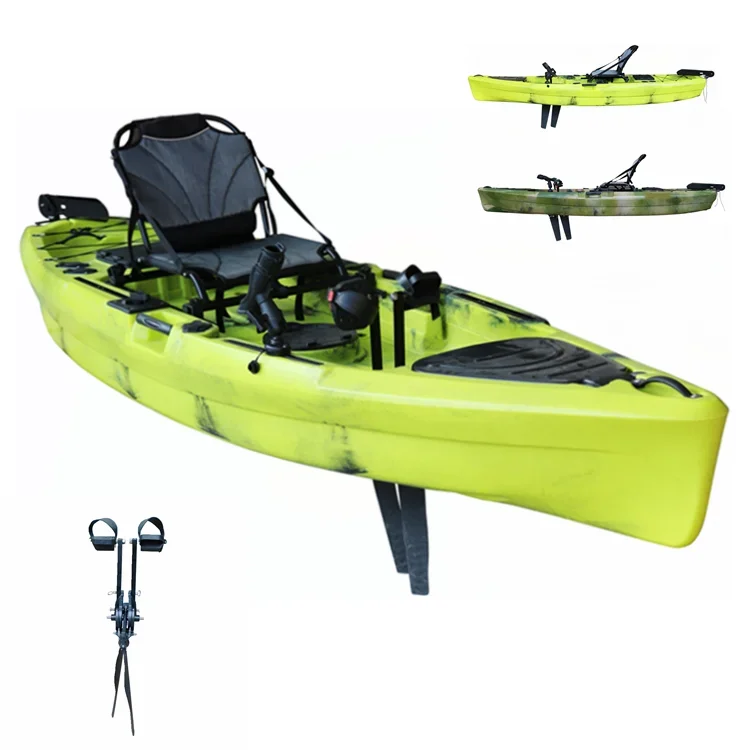 

11.6 Foot Mirag Compass Pedal Kayak Paddle Predator, Ocean Fins Pedal Kick Up Kayak Fishing Single Seat Canoe/kayak With Motor