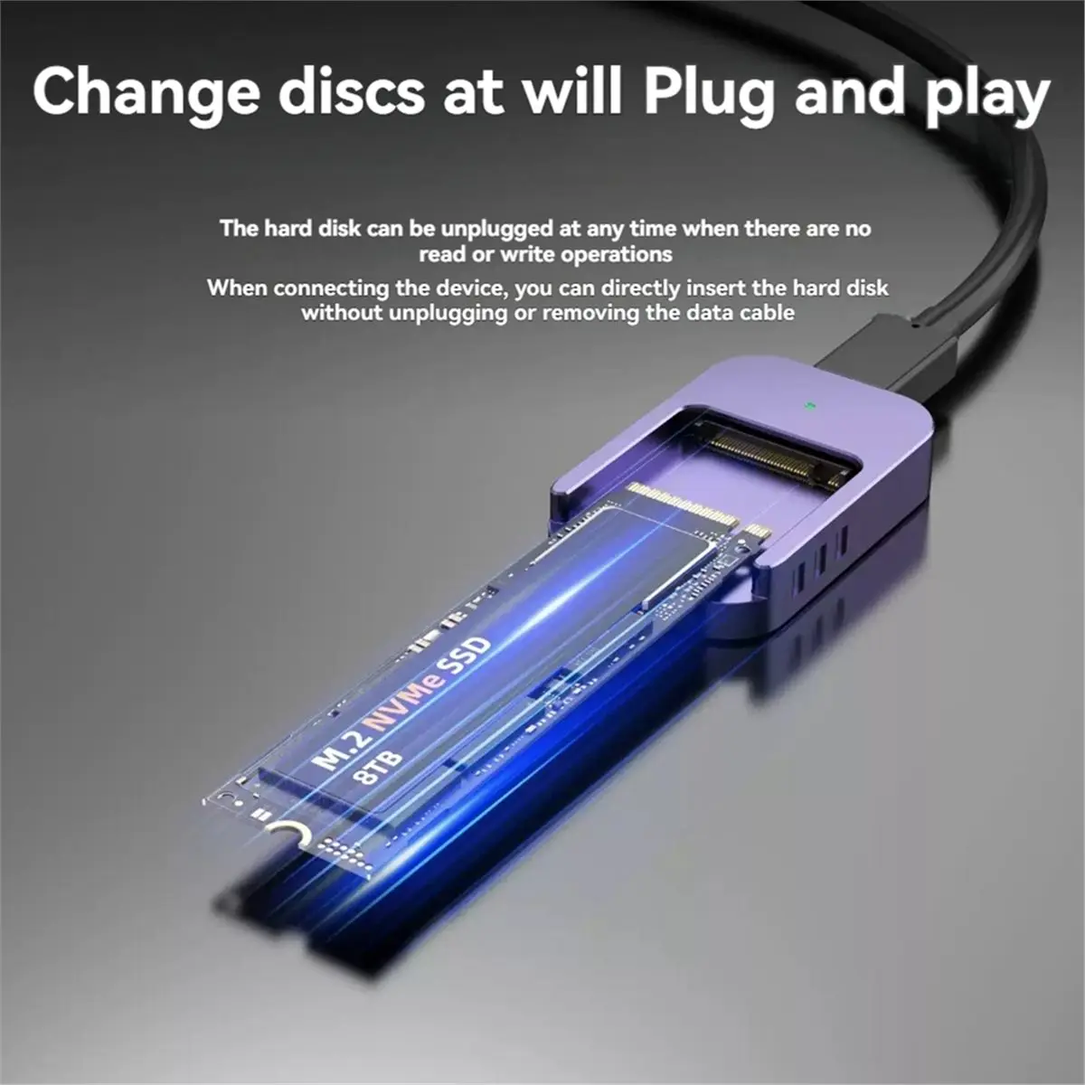 (A43I] M.2 SSD Reader NVME to USB-C PCIe SSD USB3.2 Gen2 10Gbps Solid Disk Adapter with Write Protection