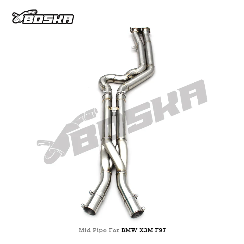 Mid/Middle Pipe with Z/X Pipe for  X3M/X4M F97/F98 3.0T 2019-2023 Racing Boska Stainless Steel Exhaust Pipes