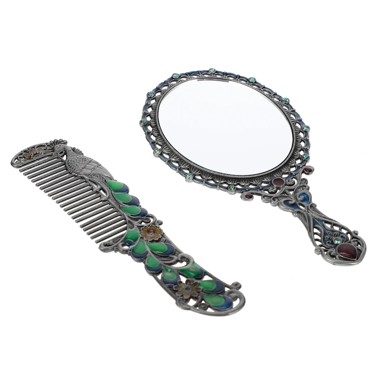 

Princess Mirror with Handle Wedding Props Pocket Adorable Makeup Baby Decorative Mirror