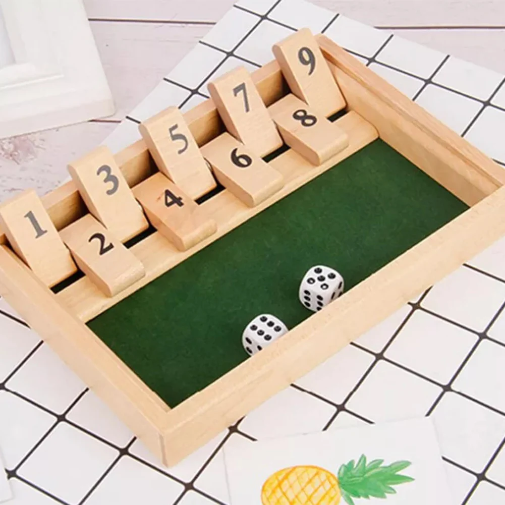 Kutuyu Kapat Zar Masa Oyunu Ahşap Kapaklar ve Zar Oyunu 4'lü Oyuncu Pub Bar Parti Malzemeleri Çocuklar ve Yetişkinler için Aile Eğlencesi