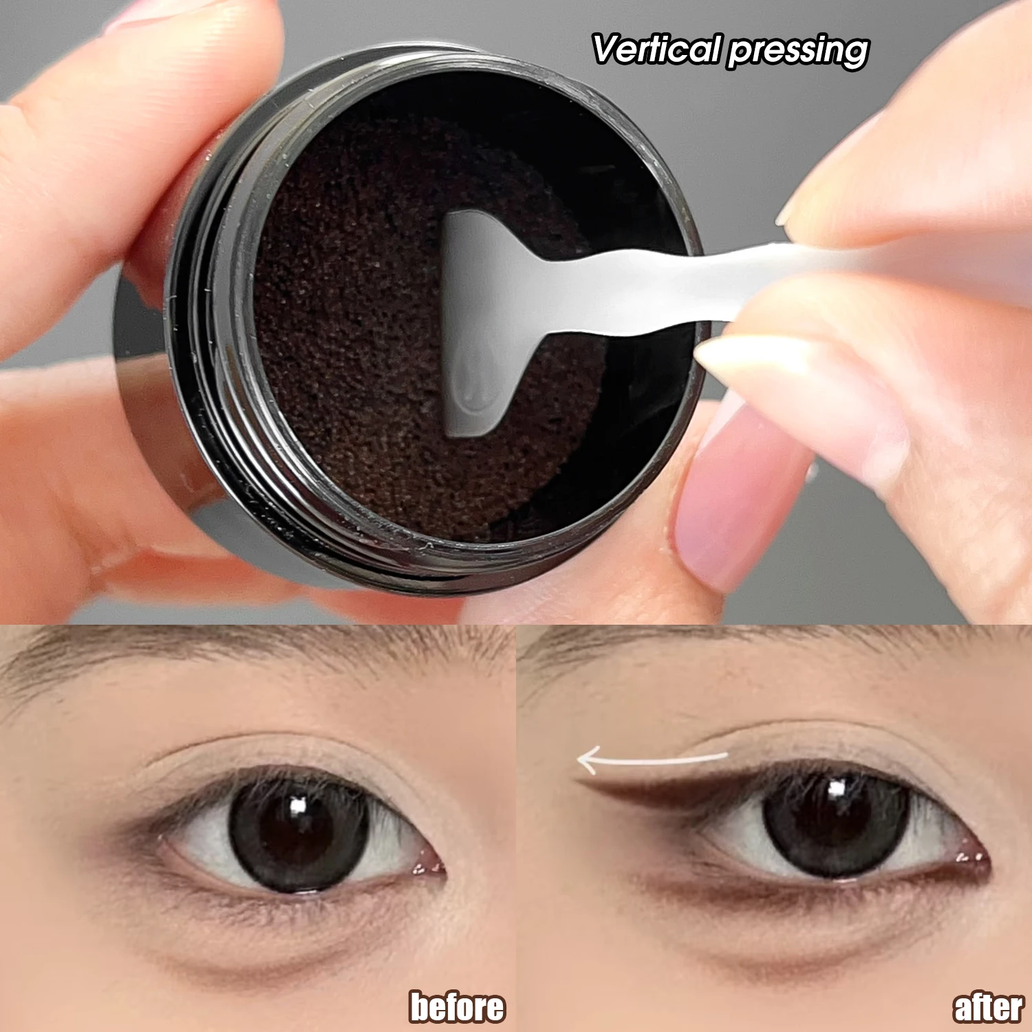 DIY Eye Liner Extension Stamps for Beginner Long Lasting Eyelashes Template with Ink Waterproof Eyes Makeup Stencils for Novice