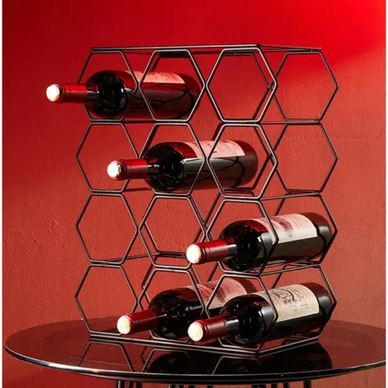 

Metal Decoration for Living Room, Home Wine Holder, Modern Display Stand