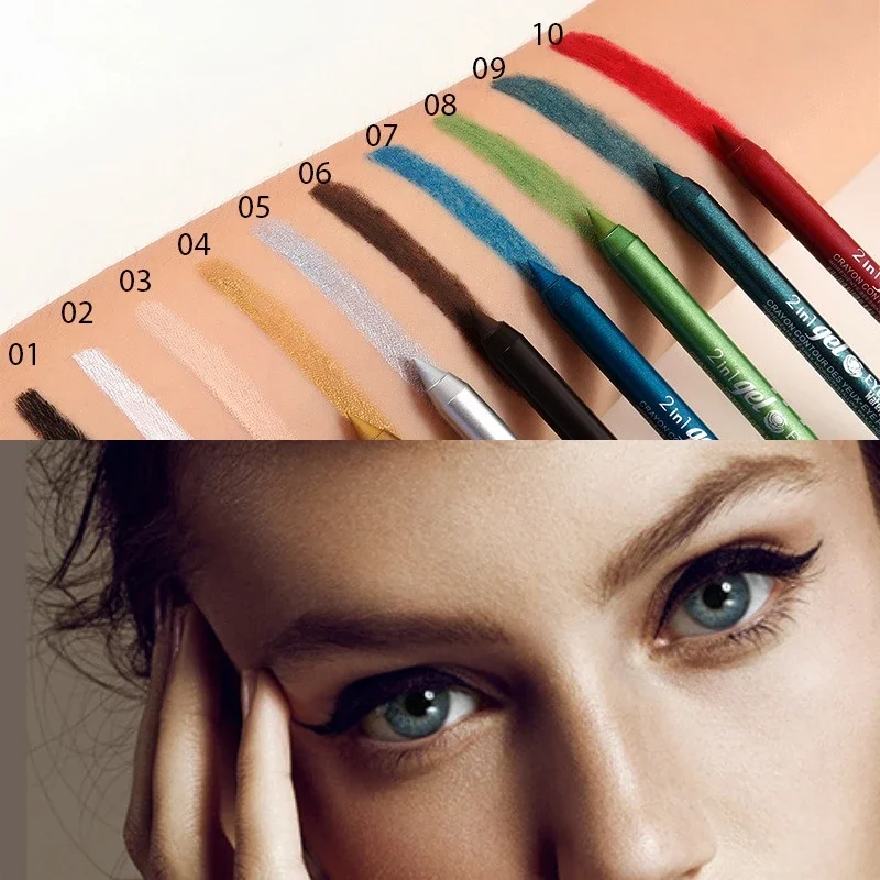 Eyeliner Gel Pen Cosmetics Pigmented Make Up Eyeliner Pencil Waterproof Makeup Products for Women's Makeup Black White Wholesale