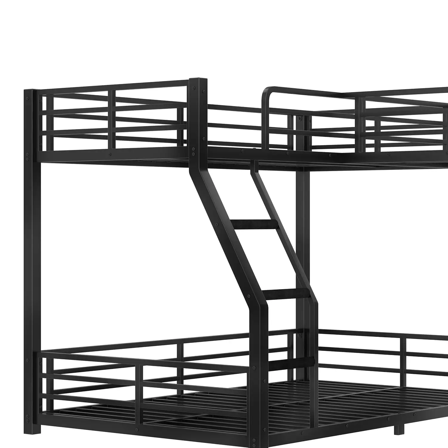 #L-Shaped Twin Over Full Metal Triple Bunk Bed with Slide USB Desk Space-Saving Noise-Free Kids Bedroom Furniture, Customized