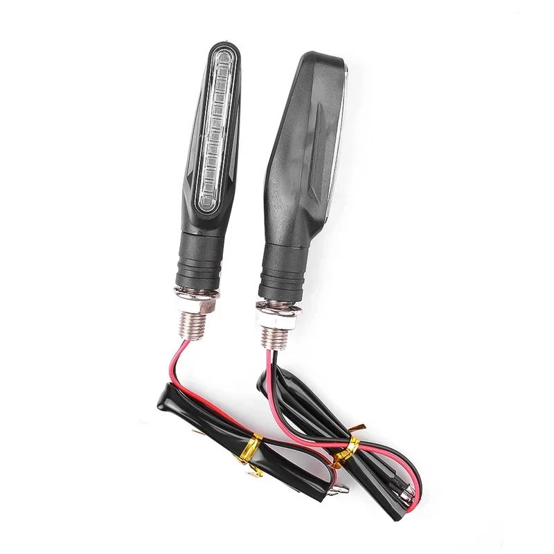 Motorcycle LED Flashing Light 2 Pcs 12 SMD Yellow Fluid Rear Waterproof IP68
