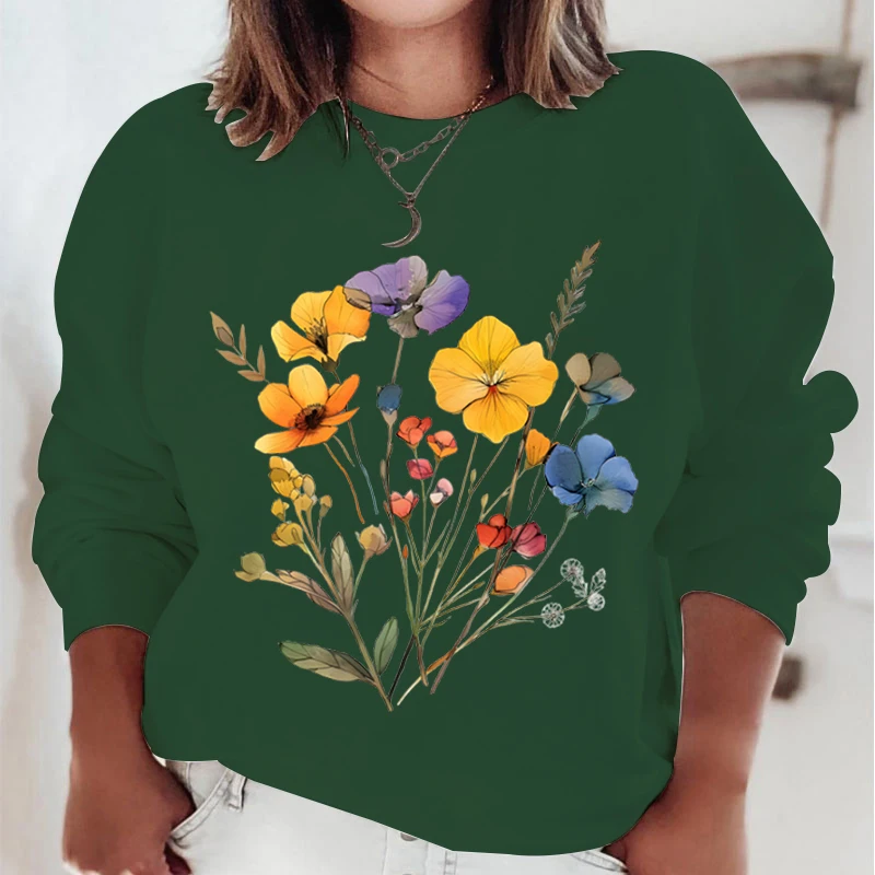 Sudadera con capucha con estampado de flores salvajes para mujer, regalo para amante de la naturaleza, diseño Vintage de flores salvajes, sudadera Premium