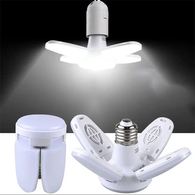 

LED 4 Leaf Bulb E27 Collapsible Warm White Light Pendant Light Storage Garage Kitchen Lighting High Brightness Remote Control