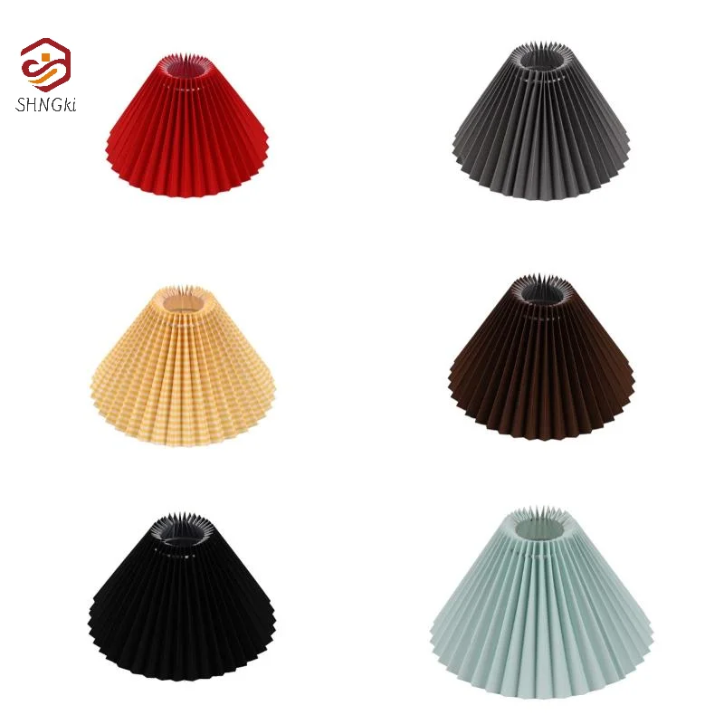 (Minimalist Pleated Lampshade Modern Style Table Lamp Cover Washable Light Cover For Pendant Floor Lamp Retro Chandelier Cover)