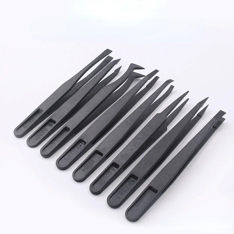 3PCS Anti-static Plastic Tweezers Hard Plastic Multi-purpose Tweezers Electronic Component Picker Industrial Tweezers