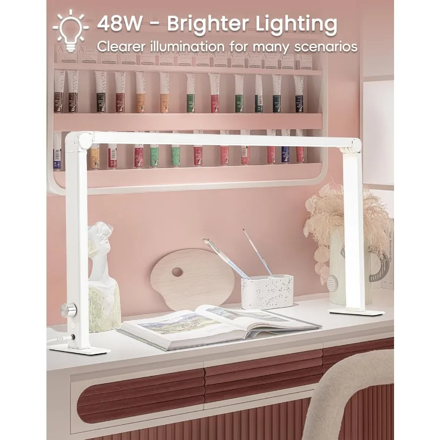 طوي نصف ضوء القمر لمكتب الأظافر 48 واط مستطيل مسمار التكنولوجيا مصباح 33in LED لمبة مكتب مع مقبض 3 طرق 30006000 كيلو عكس الضوء Whi