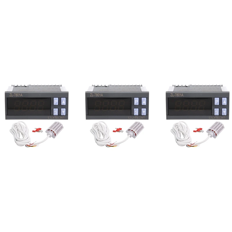 3X LILYTECH ZL-7801A, regolatore universale, generale, temperatura e umidità, termostato e igrostato, termostato a termistore