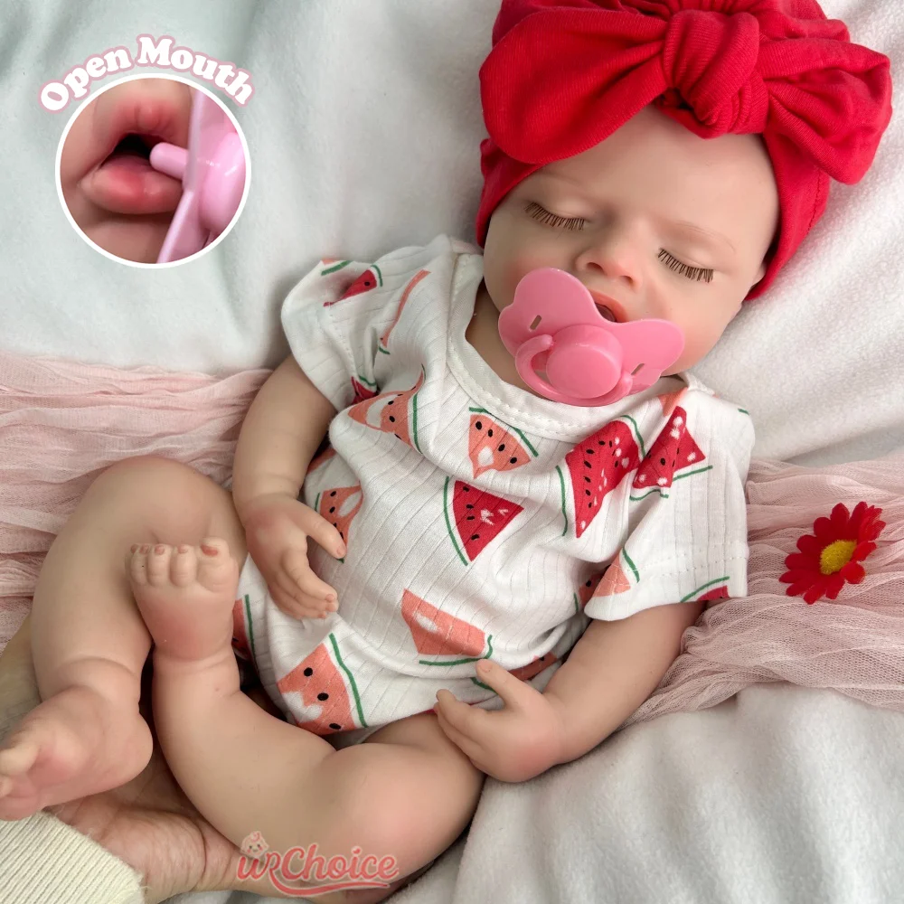 

Мягкая силиконовая кукла реборн 18 дюймов для девочек с открытым ртом, моющаяся, реалистичная, для новорожденных, для коллекционеров кукол