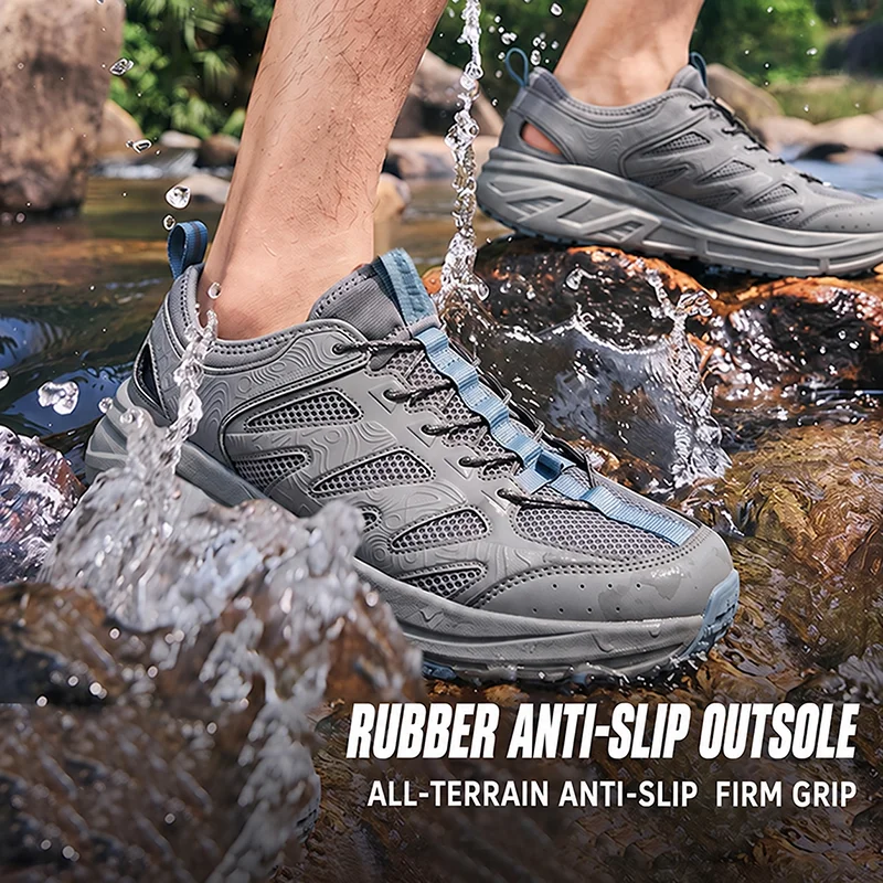 CIERSES Trekking Hiking Shoes Mountain Sneakers River Walking Camping Trail Shoes  Men Outdoor Water Quick Dry Water Shoes  ﻿