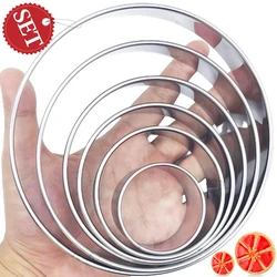 5Pcs/set Cookie Cutters Stainless Steel Round Cookie DIY Dumplings Skin Cutter Tools Kitchen Baking Pastry Cake Biscuit Mould