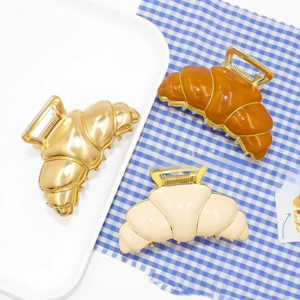 

Модная заколка для волос, круассан, заколка для волос, головные уборы, милый хлеб, коготь для волос, зажим в виде акулы, геометрический металлический зажим в виде акулы, уличная одежда