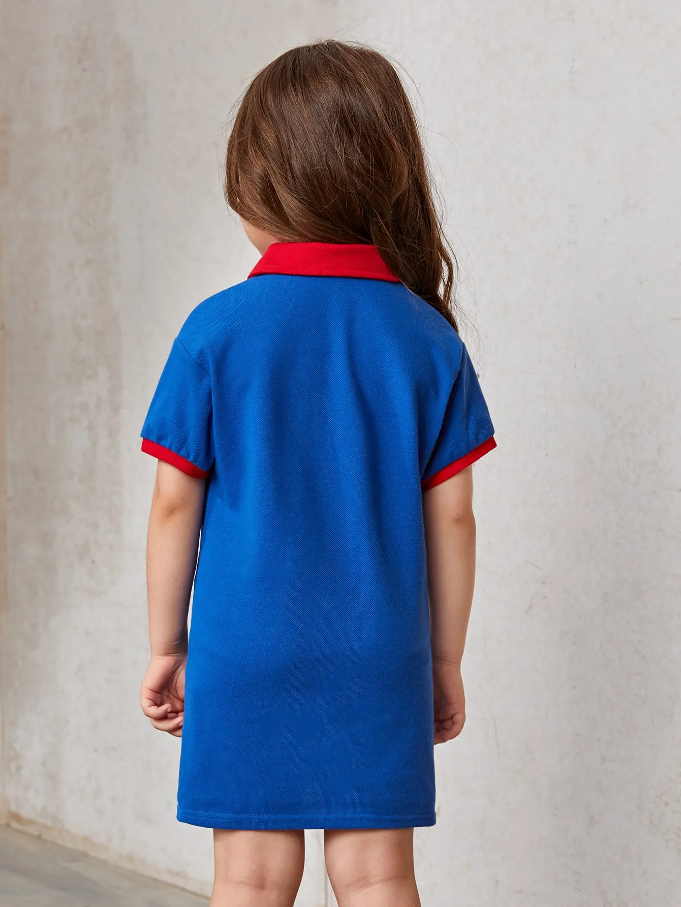 Girl's 7-14Y Summer Strawberry Dress Polo Shirt Dress Short Sleeve Contrast Color Graphic Print School Wear Outdoor Daily Outfit