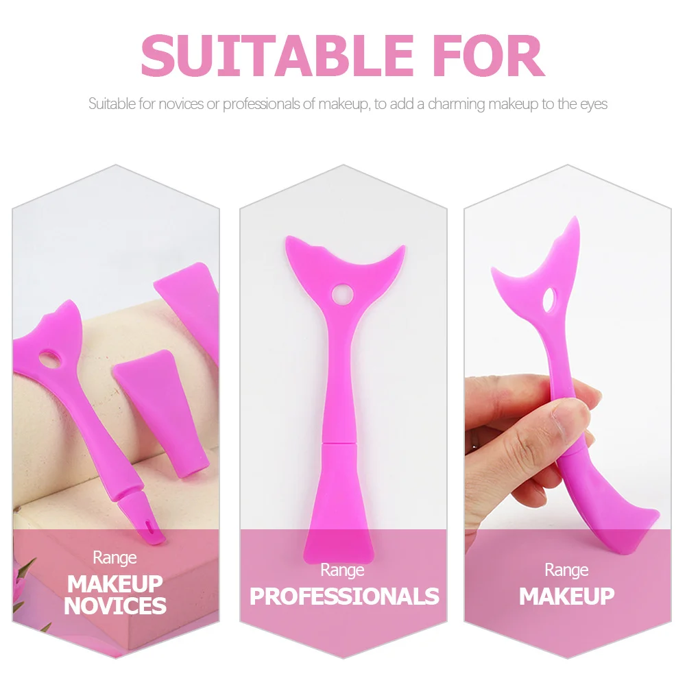 3 個のシリコーンまつげシールドアイライナーガードツールダブルヘッド湾曲マスカラアプリケーターアイメイクアップエイドラッシュシールドプロテクター