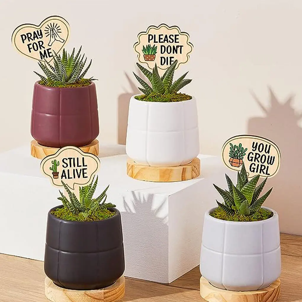 

15pieces Complete Garden With Stylish Plant Labels And Functional Size Wood Plant Markers Tag 15PCS