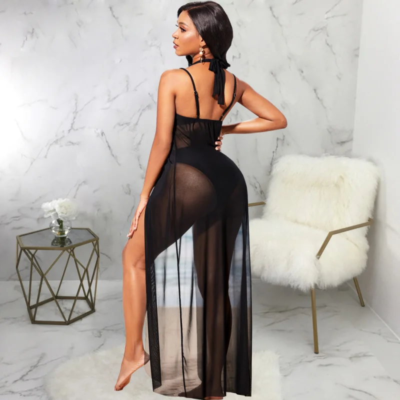 ชุดเดรสตาข่ายโปร่งใสยืดหยุ่นสูงสำหรับผู้หญิง แบรนด์ Platform เหมาะสำหรับวันพักผ่อนที่ชายหาด