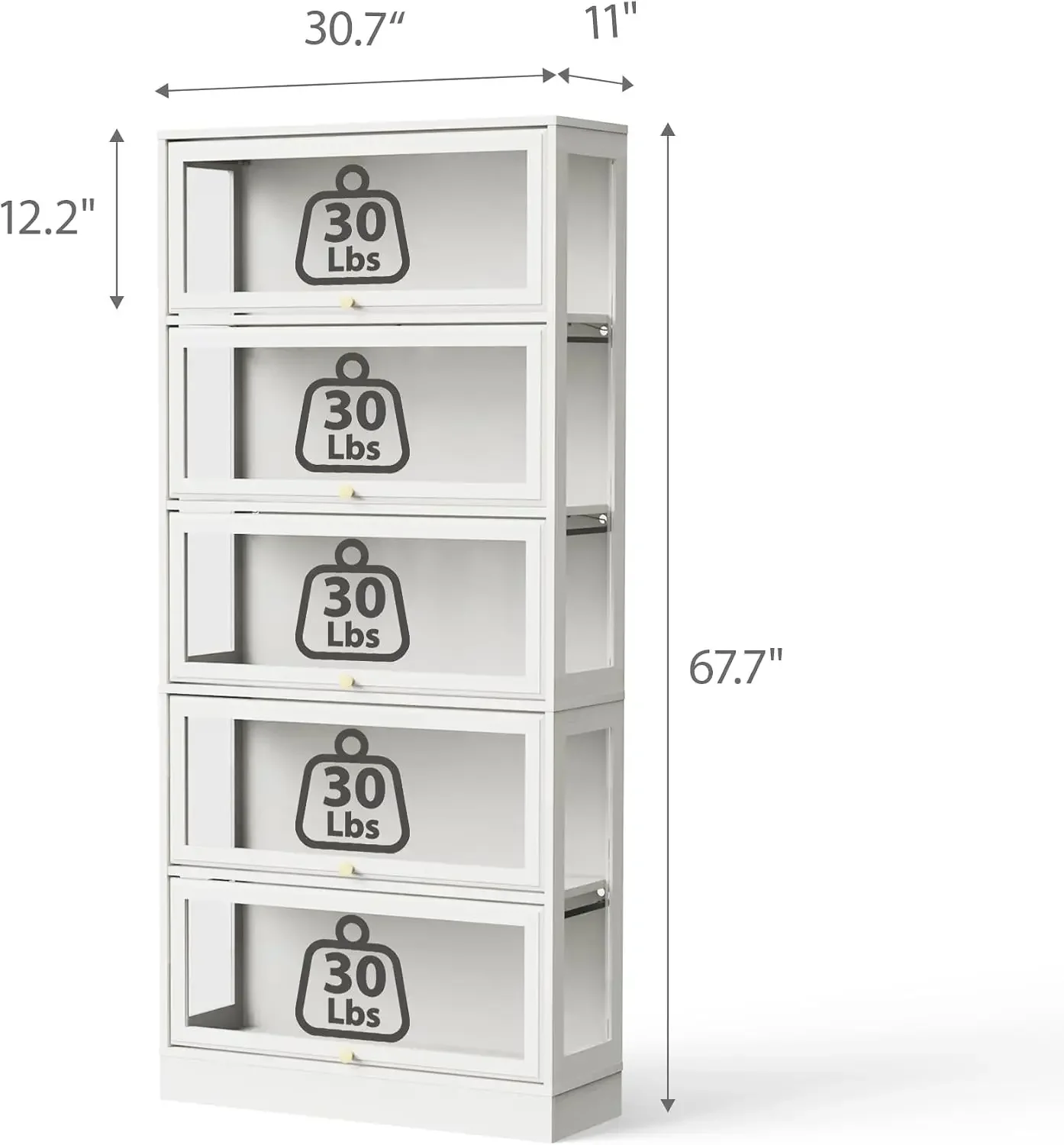 Display Cabinet with Acrylic Glass Doors,5-Tiers Curio Cabinet with LED Lighting for Collectibles, Collectibles Toy Organizers R