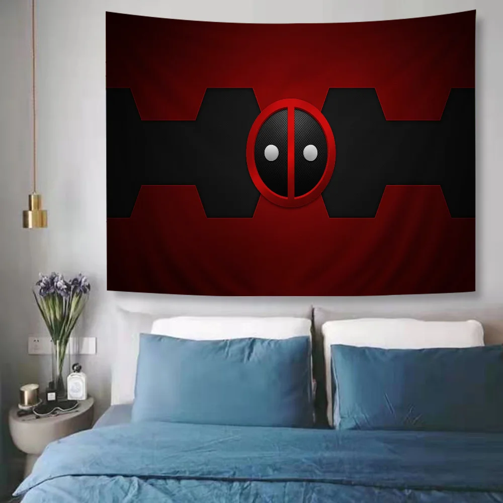 D-Deadpool Cartoon Tapestry Art Science Fiction Room Home Decor Wall Hanging Sheets