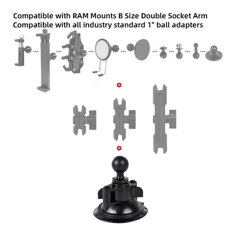 Suction Cup Base Mount with 25mm/1