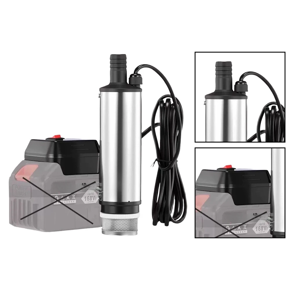 80W Submersible Pump For Lithium Battery 30L Min Flow Rate Stainless Steel Water Transfer Fuel Oil Portable Garden Irrigation To