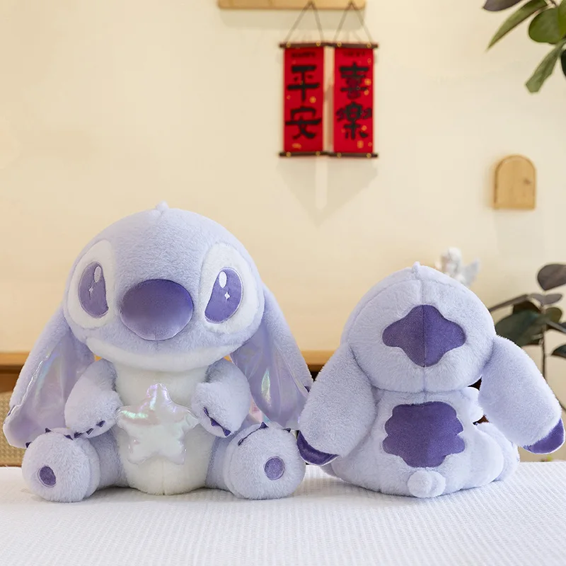 2025 Disney New Star Wish Stitch Interstellar Plush Toy Purple Stitch Doll Plush Room Decoration Pillow Girl Christmas Gift