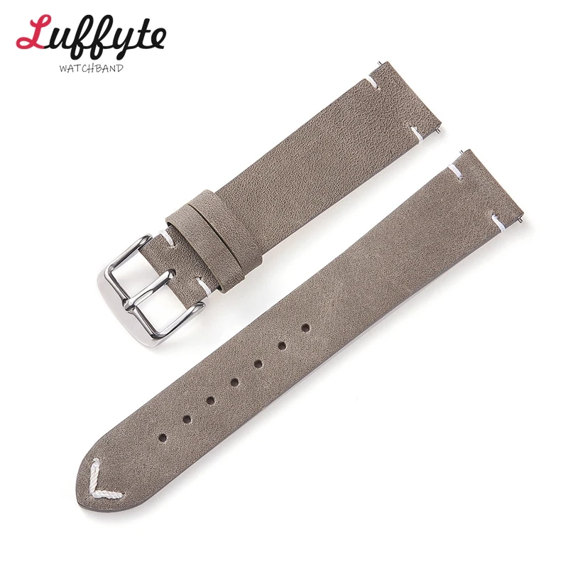 Quick Release Leather Watchbands Bracelet Black Blue Gray Brown Cowhide Watch Strap for Women Men 18mm 20mm 22mm Wrist Band