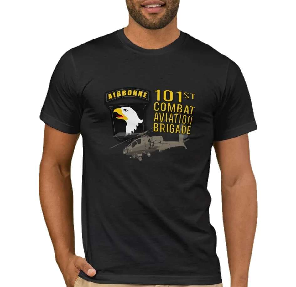 Apache Helicopter 101st Combat Aviation Brigade Airborne T-Shirt. Summer Cotton O-Neck Short Sleeve Mens T Shirt New S-3XL