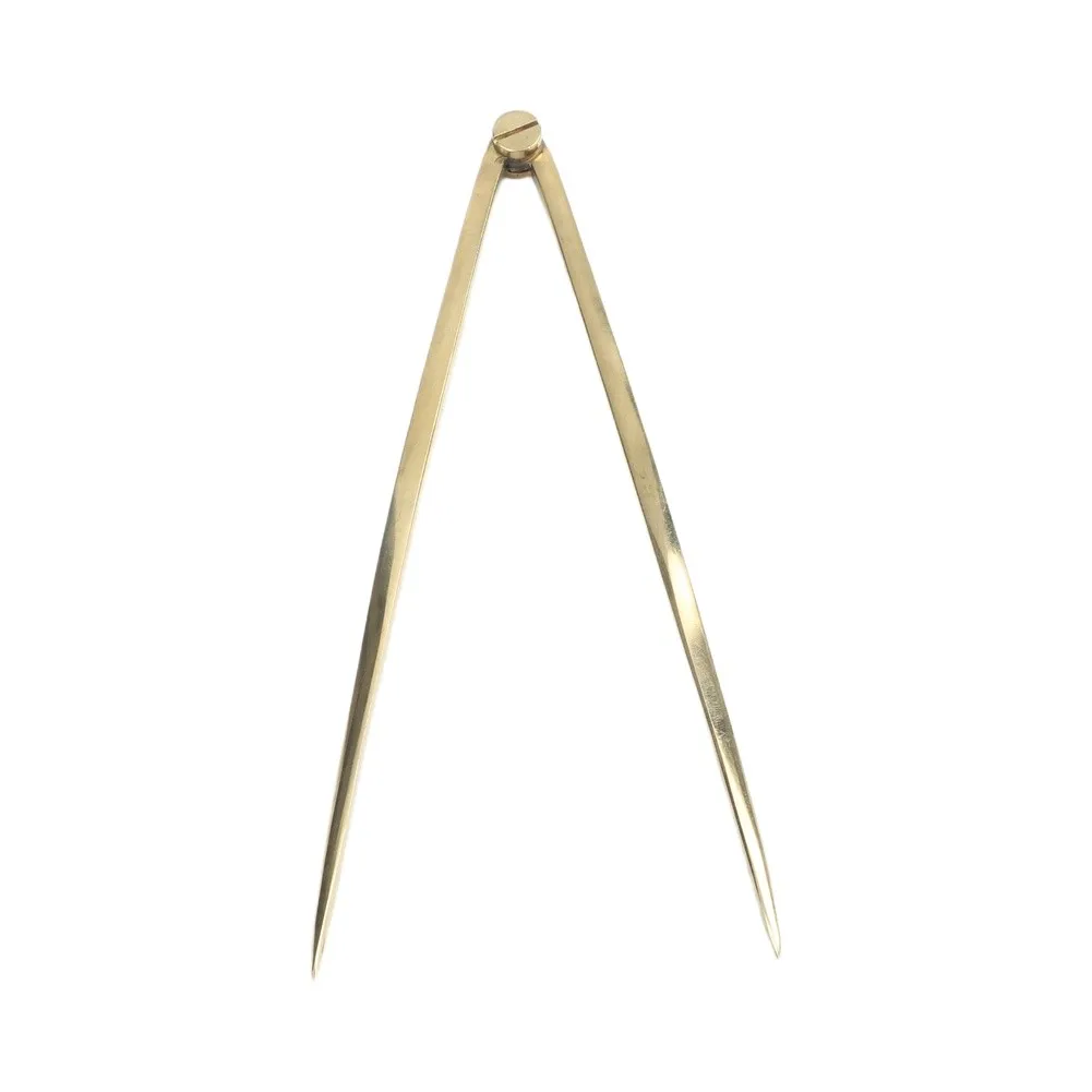 20cm Gold Brass Divider Tool Straight Edge Ruler For Architects Navigators Ship Chart Drawing Construction And Engineering Stude