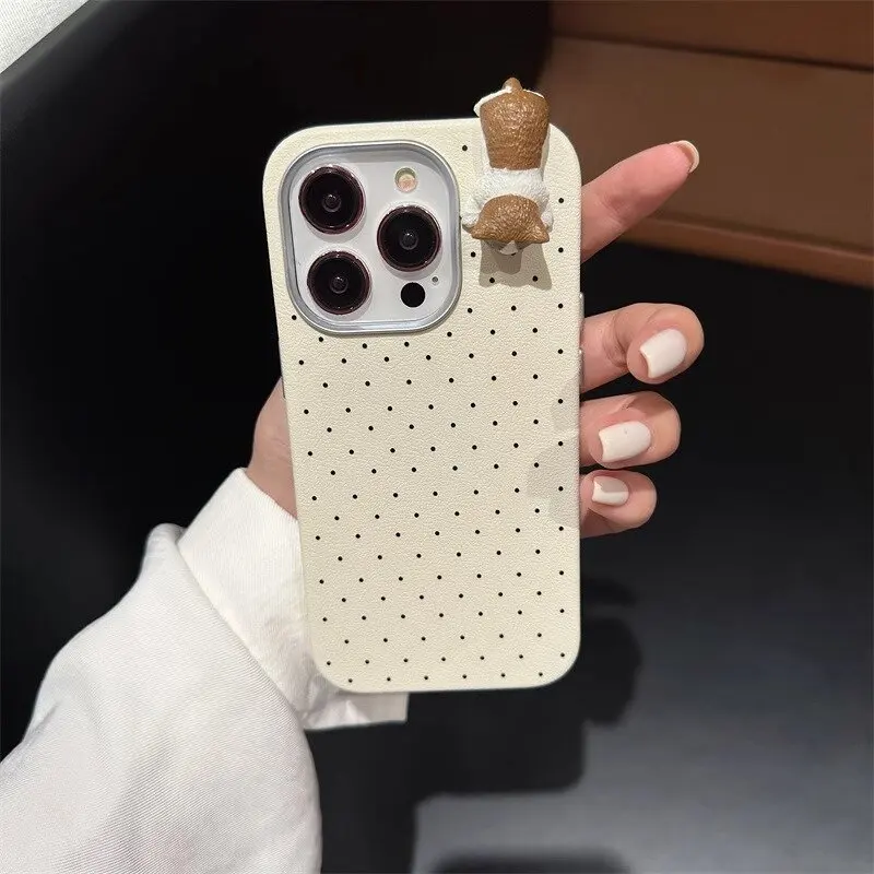 Simple Dots Cat 3D DIY Doll Soft Case For Samsung A04s A05 A12 A03s A24 A50 A25 A51 A33 A06 A14 A35 A16 A05s A13 A23 A55 A22 A15 - náhled 5