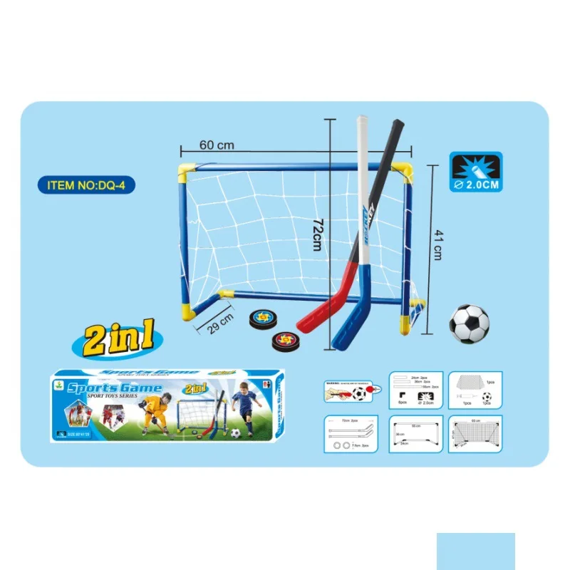 Eishockey-Fußballtür 2-in-1-Kinder-Fußballtür aus Kunststoff für den Innen- und Außenbereich, interaktives Sportspielzeug