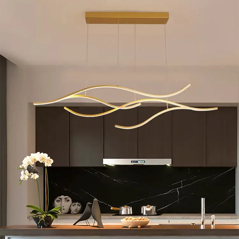 Plafonnier LED suspendu au design moderne, luminaire décoratif d'intérieur, idéal pour un salon, une salle à manger, une cuisine ou une chambre à coucher