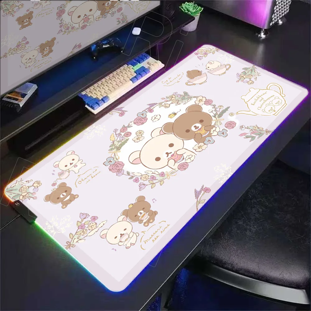 

HD Large RGB Mouse Pad Xxl Rilakkuma-es Mousepad Gamer Office Accessories Pc Cabinet Games Desk Mat Computer Keyboard Gaming Mat