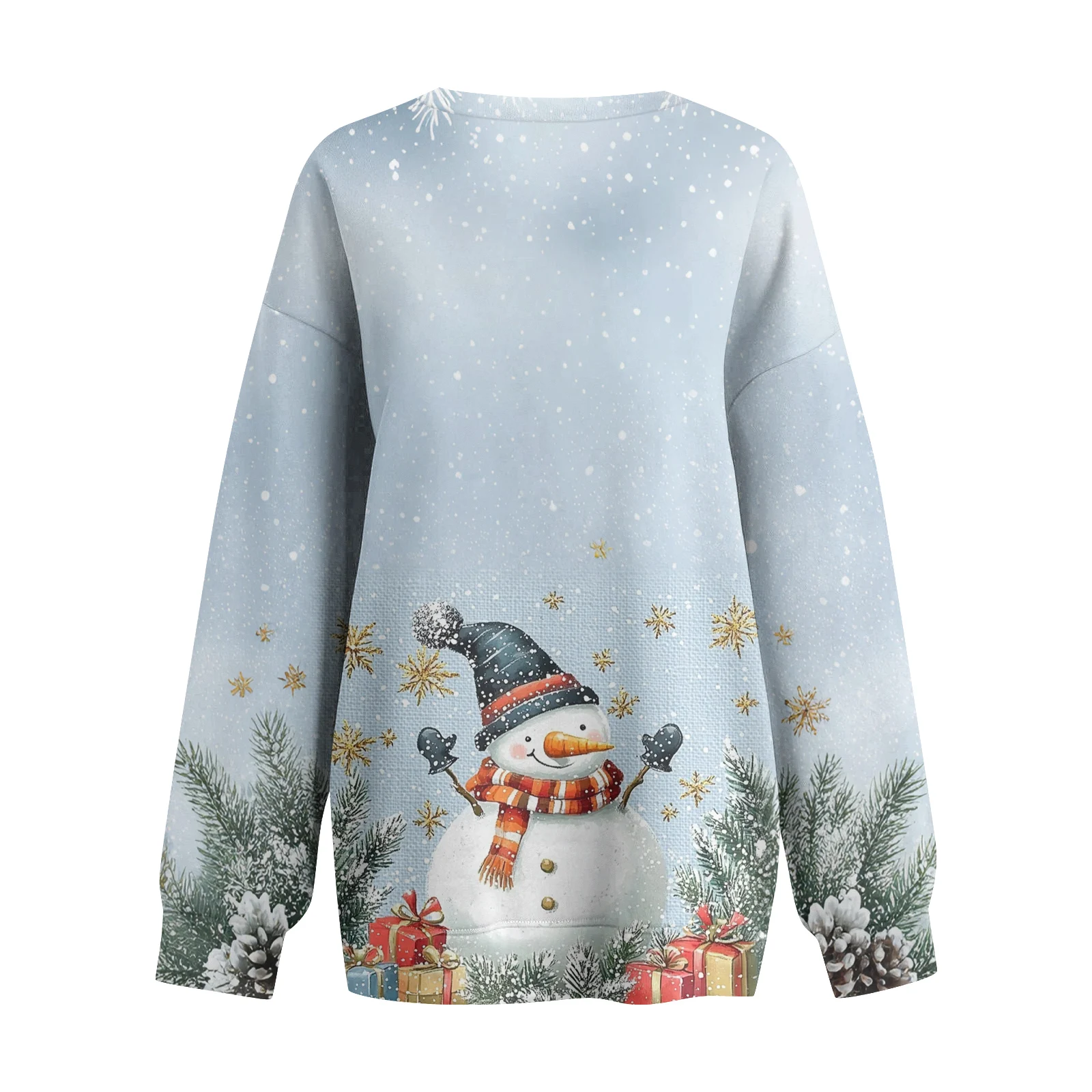 Christmas Women'S Hooded Sweatshirt Pullover Long-Sleeved Top Casual Fashion Print Home Clothes Daily Loose Comfortable