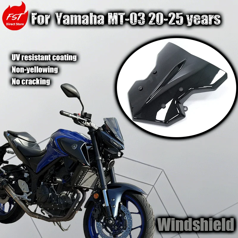 

For Yamaha MT-03 20-25 Model Year Sport Motorcycle Front Windshield Fairing - New Condition