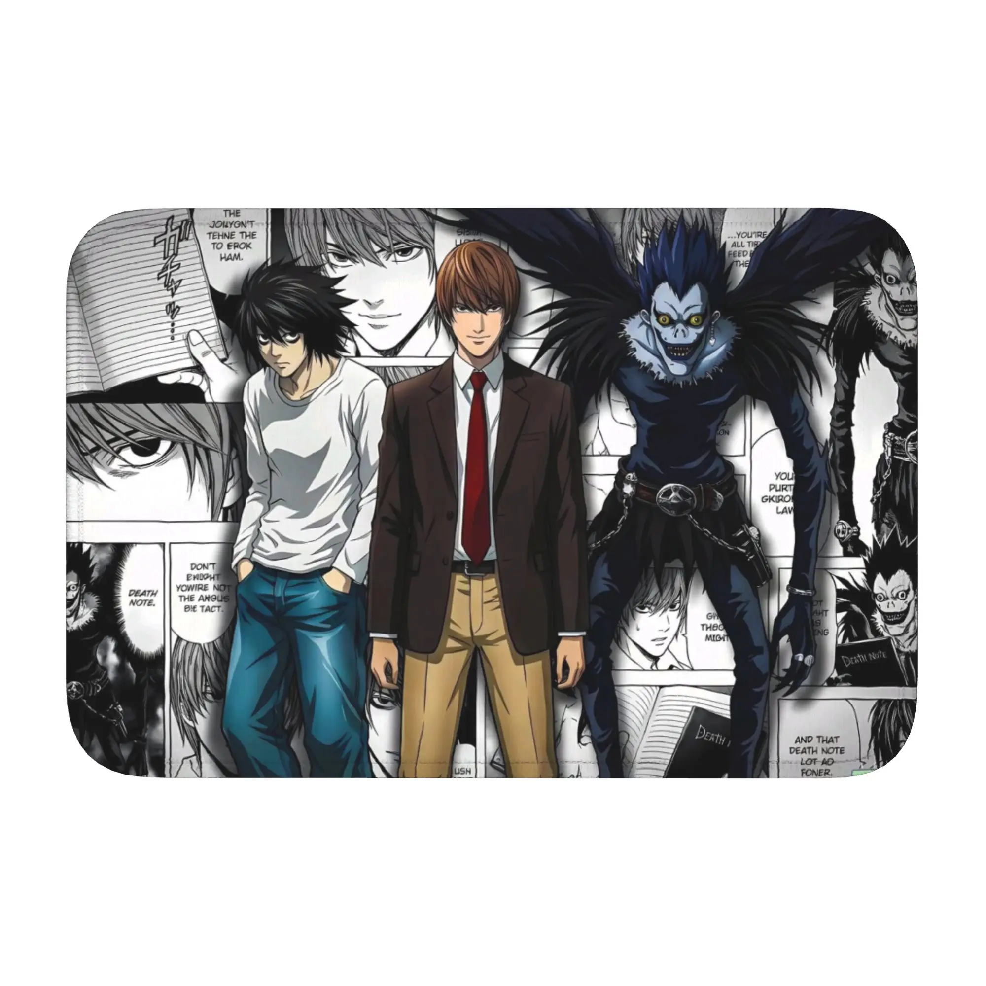Alfombra de Entrada Personalizada con Diseño de Anime Death Note, Antideslizante, para Cocina, Baño, Puerta, Inodoro, Sala de Estar