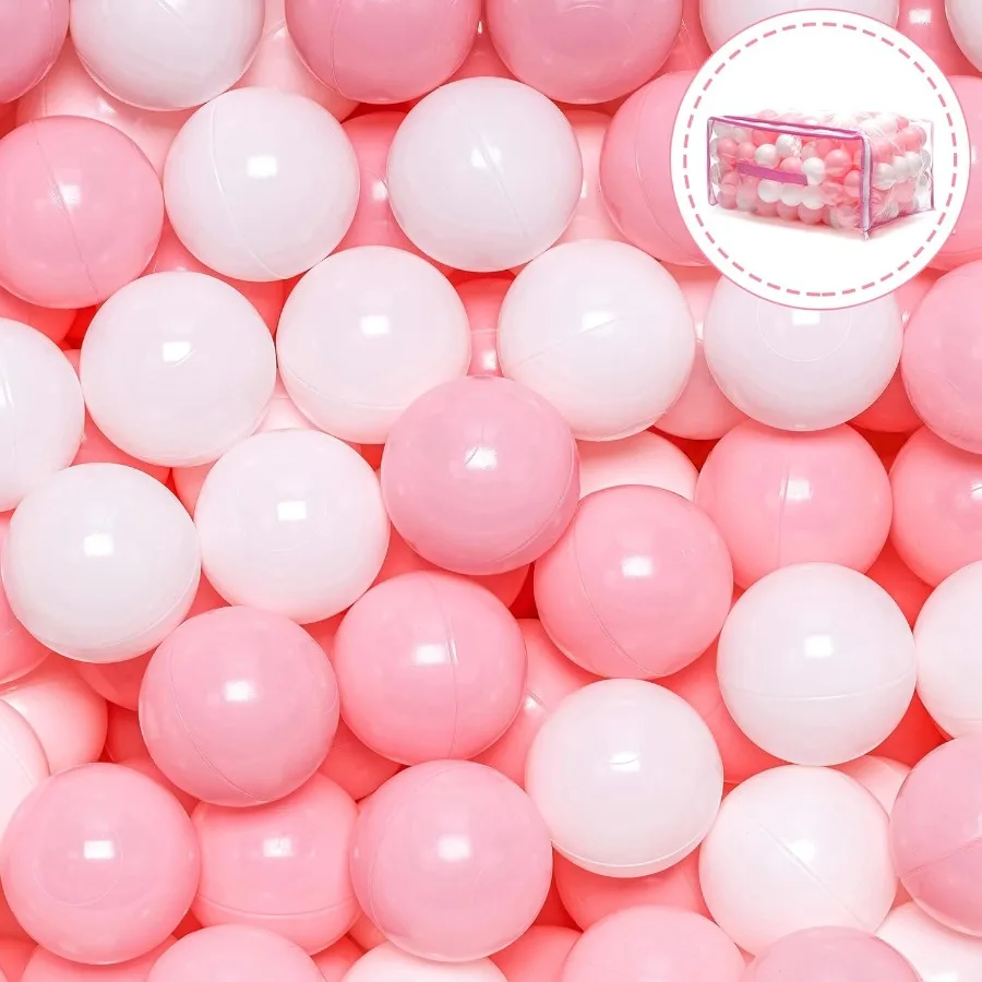 100Pcs Ball Pit Balls for Baby and Toddler Phthalate Free Crush Proof Plastic - Multicolored Pit Balls in Reusable Play Toys for