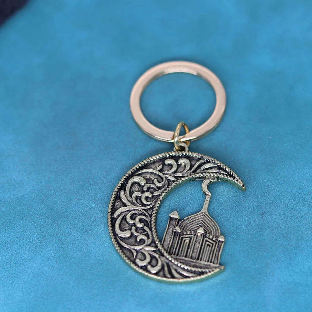 مسجد Nedar مع الهلال القمر قلادة مفتاح سلسلة النساء الرجال هدية يسوع مسلم كيرينغ مجوهرات الإسلامية تميمة الدينية المفاتيح